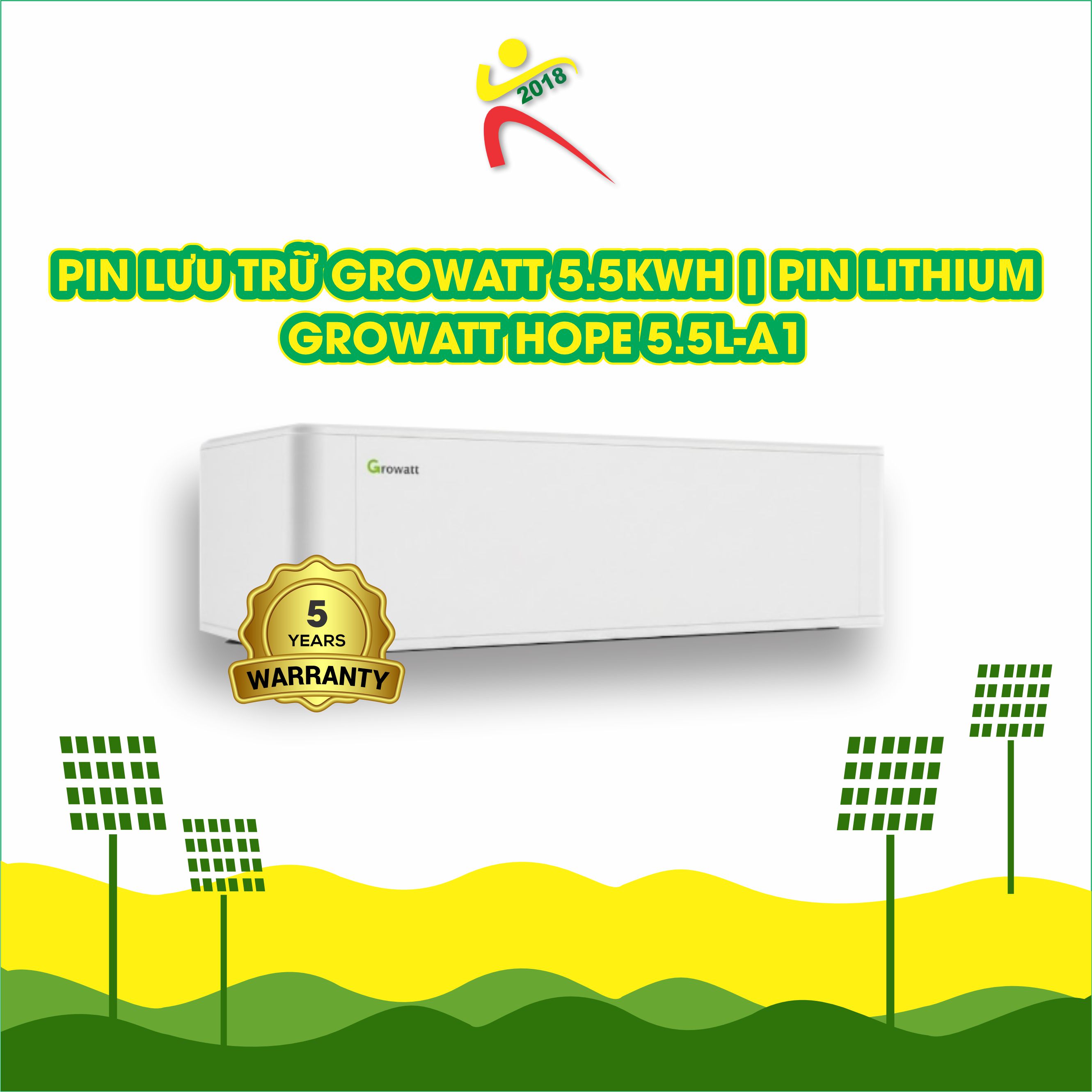 Pin lưu trữ Growatt 5.5kWh | Pin Lithium Growatt HOPE 5.5L-A1