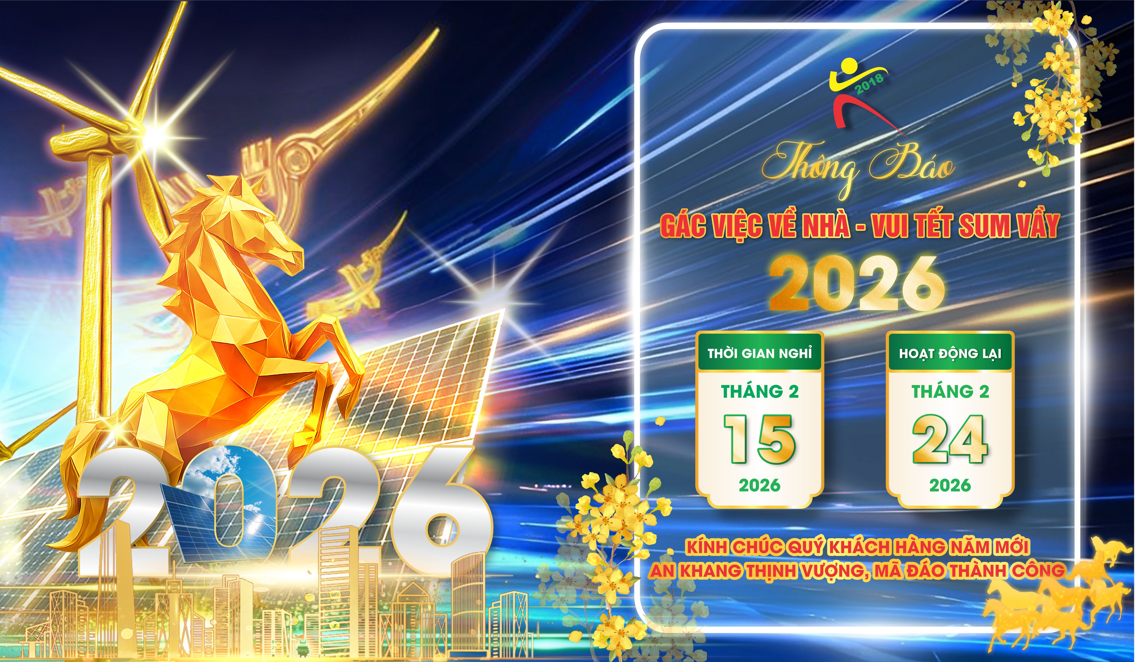 THÔNG BÁO: LỊCH NGHỈ TẾT NGUYÊN ĐÁN 2026 – CÔNG TY KBA.2018